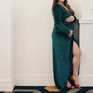 Asos maternity holiday velvet dress